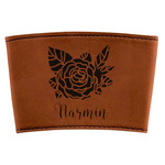 Watercolor Peonies Leatherette Cup Sleeve (Personalized)