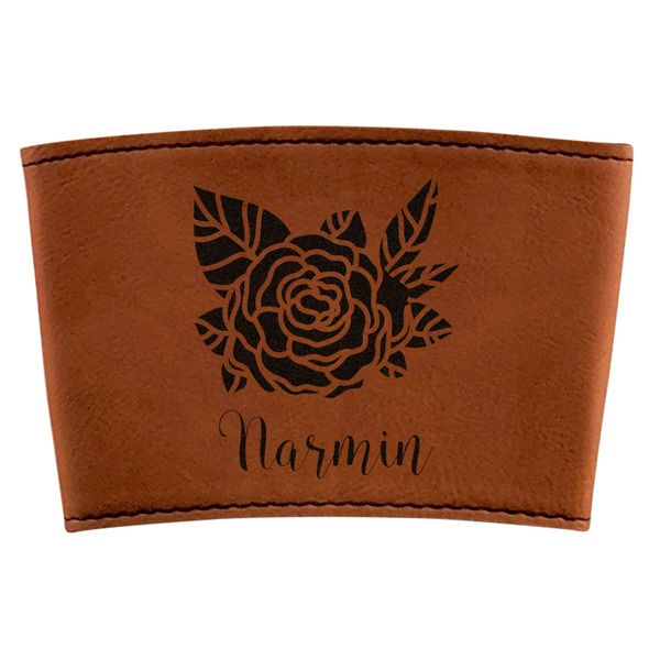 Custom Watercolor Peonies Leatherette Cup Sleeve (Personalized)