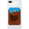 Watercolor Peonies Cognac Leatherette Phone Wallet on iphone 8