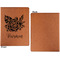 Watercolor Peonies Cognac Leatherette Portfolios with Notepad - Large - Single Sided - Apvl