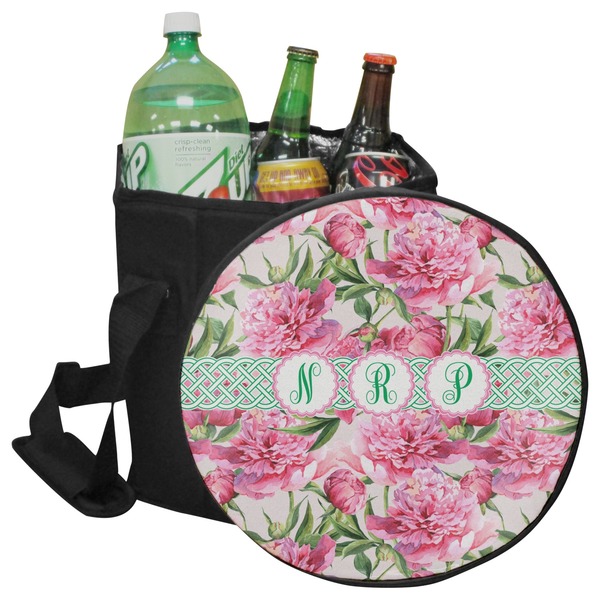 Custom Watercolor Peonies Collapsible Cooler & Seat (Personalized)