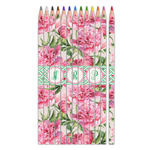 Watercolor Peonies Colored Pencils (Personalized)