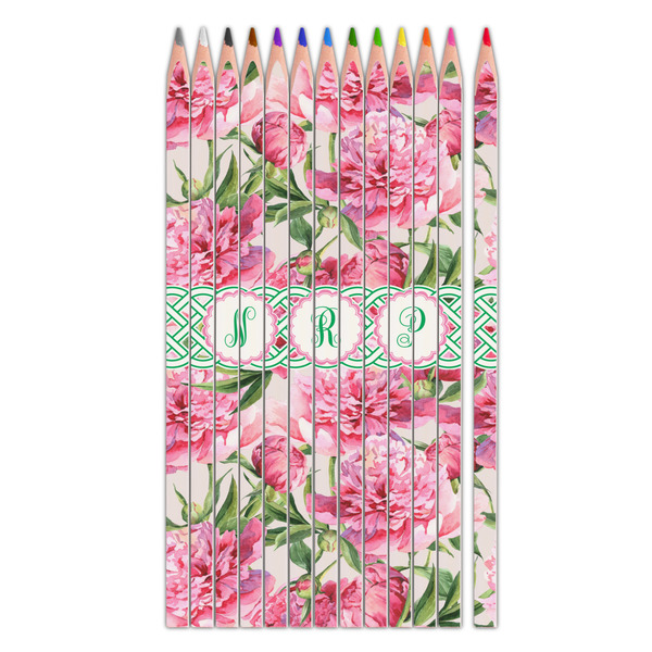 Custom Watercolor Peonies Colored Pencils (Personalized)