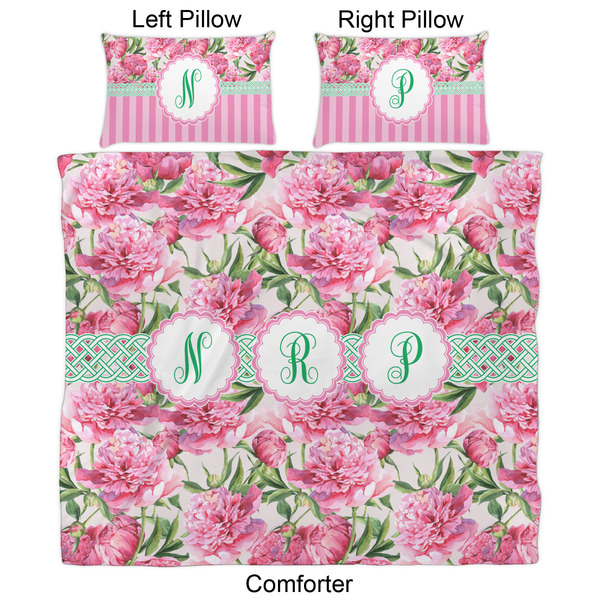 Watercolor Peonies Comforter Set - King - Approval
