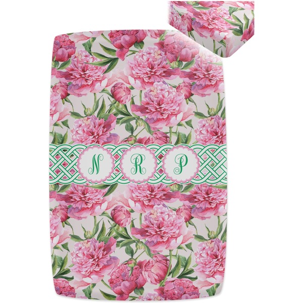 Watercolor Peonies Crib Fitted Sheet - Apvl