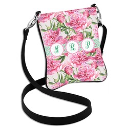 Watercolor Peonies Cross Body Bag - 2 Sizes (Personalized)