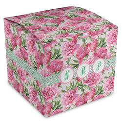 Watercolor Peonies Cube Favor Gift Boxes (Personalized)