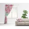 Watercolor Peonies Curtain With Window and Rod - in Room Matching Pillow