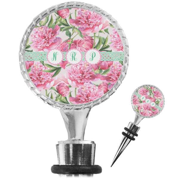Custom Watercolor Peonies Wine Bottle Stopper (Personalized)