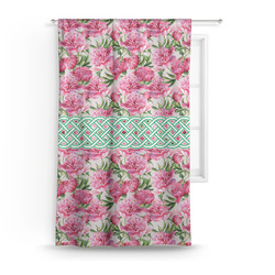Watercolor Peonies Curtain Panel - Custom Size