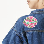 Watercolor Peonies Twill Iron On Patch - Custom Shape (Personalized)