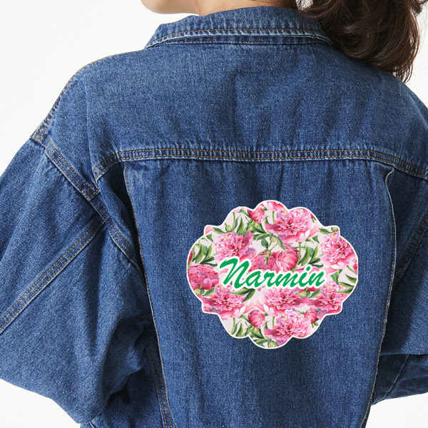 Custom Watercolor Peonies Large Custom Shape Patch - 2XL (Personalized)