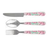 Watercolor Peonies Cutlery Set (Personalized)