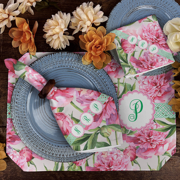 Watercolor Peonies Dining Set