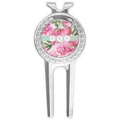 Watercolor Peonies Golf Divot Tool & Ball Marker (Personalized)