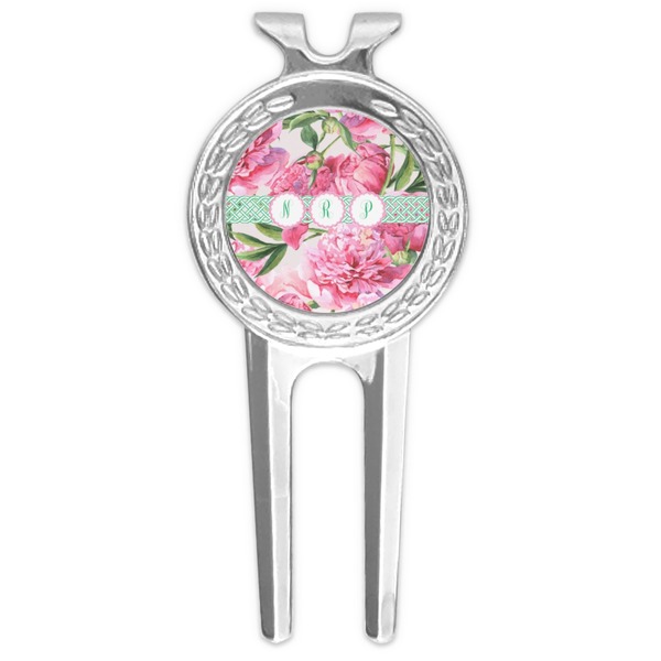 Custom Watercolor Peonies Golf Divot Tool & Ball Marker (Personalized)