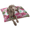 Watercolor Peonies Dog Bed - Large w/ Multiple Names