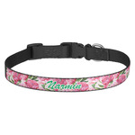Watercolor Peonies Dog Collar (Personalized)