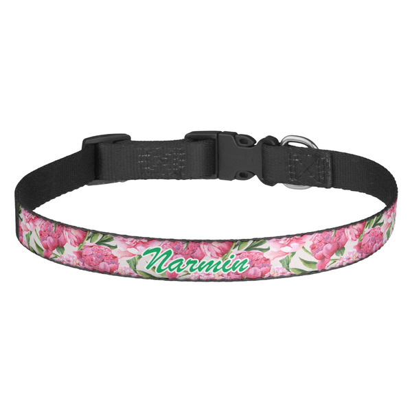 Custom Watercolor Peonies Dog Collar (Personalized)