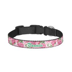 Watercolor Peonies Dog Collar - Small (Personalized)