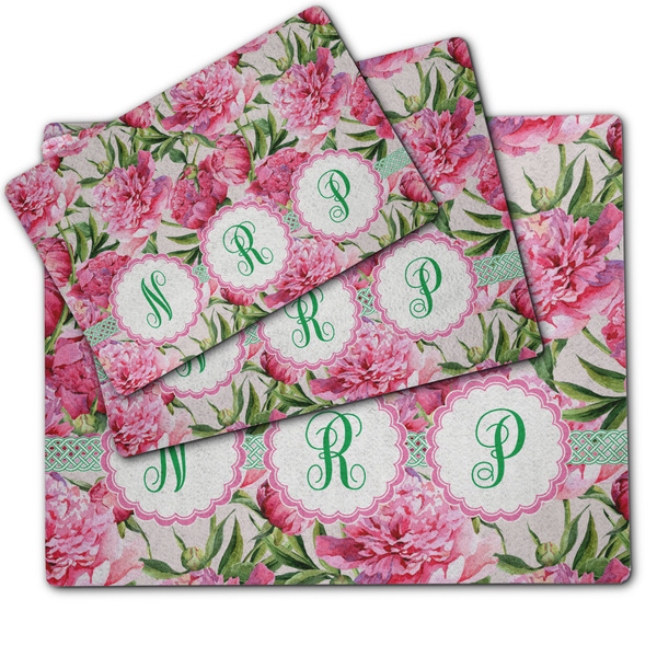 Watercolor Peonies Dog Food Mat - MAIN (sm, med, lrg)