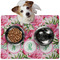 Watercolor Peonies Dog Food Mat - Medium LIFESTYLE