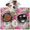 Watercolor Peonies Dog Food Mat - Medium w/ Multiple Names