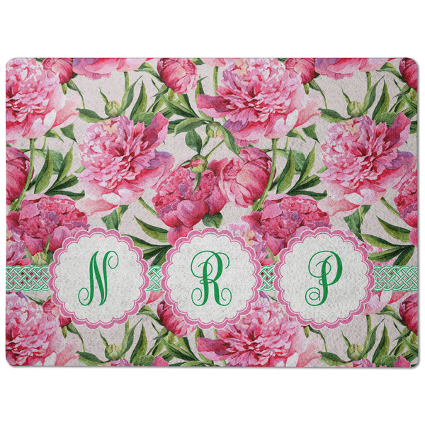 Watercolor Peonies Dog Food Mat - Medium without bowls