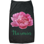 Watercolor Peonies Black Pet Shirt (Personalized)