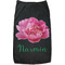 Watercolor Peonies Black Pet Shirt - M (Personalized)