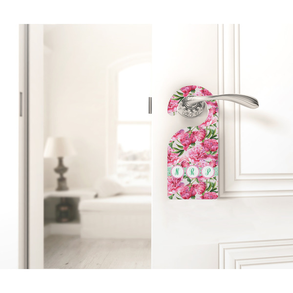 Watercolor Peonies Door Hanger - LIFESTYLE