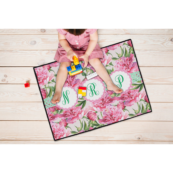 Watercolor Peonies Door Mats - LIFESTYLE kid