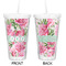 Watercolor Peonies Double Wall Tumbler with Straw - Approval