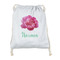 Watercolor Peonies Drawstring Backpack - Sweatshirt Fleece (Personalized)