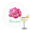 Watercolor Peonies Printed Drink Topper - 3.25" (Personalized)