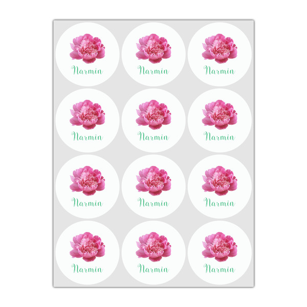 Watercolor Peonies Drink Topper - Small - Set of 12