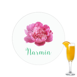 Watercolor Peonies Printed Drink Topper - 2.15" (Personalized)