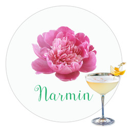 Watercolor Peonies Printed Drink Topper - 3.5" (Personalized)
