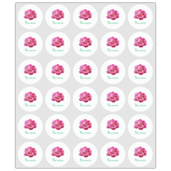 Watercolor Peonies Drink Topper - XSmall - Set of 30