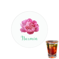 Watercolor Peonies Printed Drink Topper - 1.5" (Personalized)