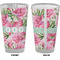 Watercolor Peonies Pint Glass - Full Color - Front & Back Views