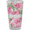 Watercolor Peonies Pint Glass - Full Color - Front View
