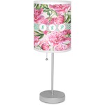 Watercolor Peonies 7" Drum Lamp with Shade (Personalized)