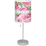 Watercolor Peonies Lamp with Drum Shade (Personalized)