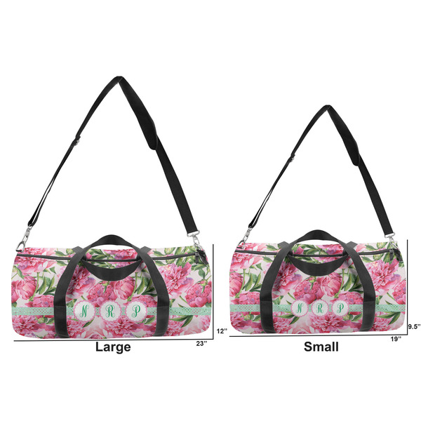 Watercolor Peonies Duffle Bag Small and Large