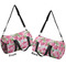 Watercolor Peonies Duffle bag large front and back sides