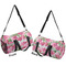 Watercolor Peonies Duffle bag small front and back sides