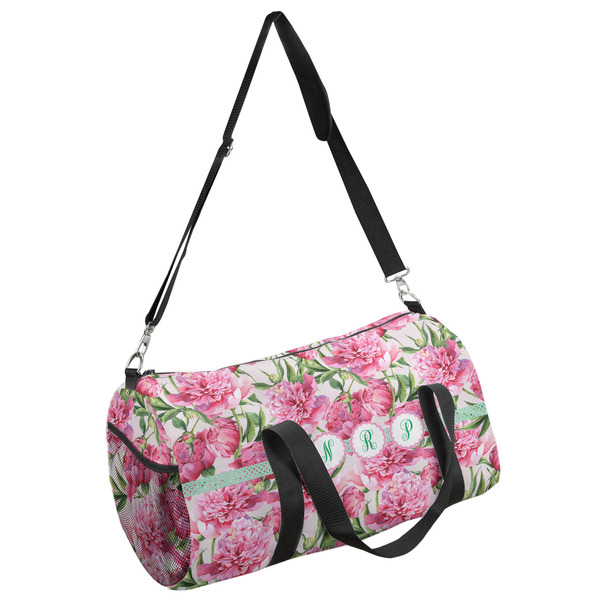 Custom Watercolor Peonies Duffel Bag - Small (Personalized)