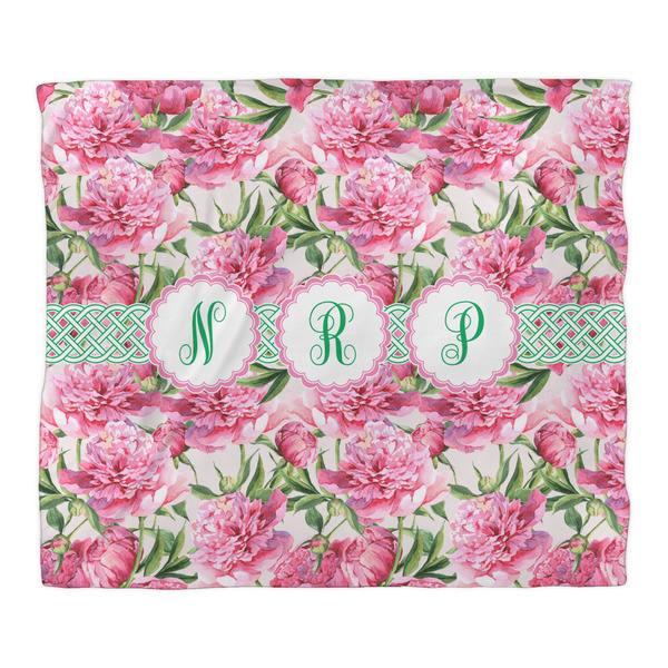 Watercolor Peonies Duvet Cover - King - Front