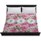Watercolor Peonies Duvet Cover - King - On Bed - No Prop